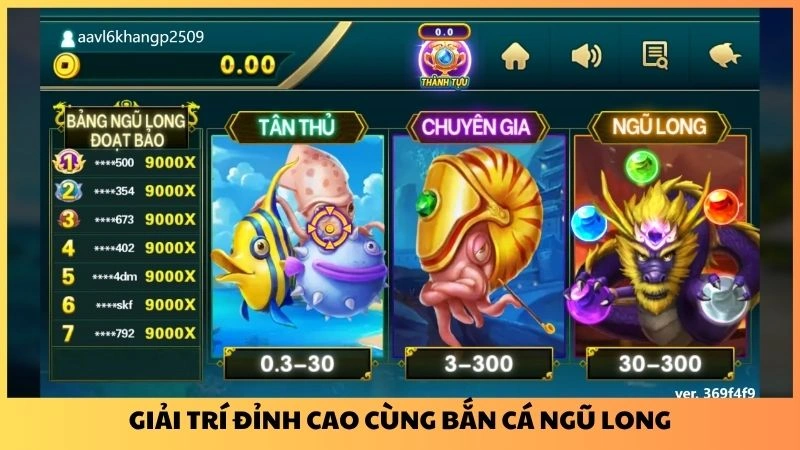 Giải trí đỉnh cao cùng bắn cá ngũ long