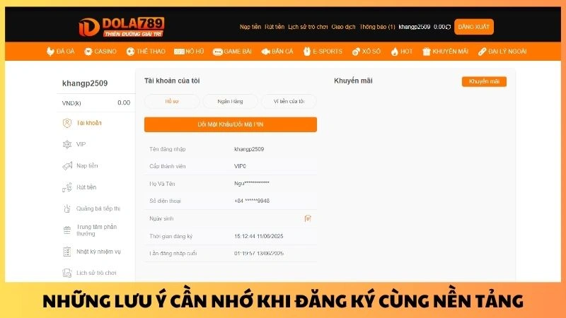 Những lưu ý cần nhớ khi đăng ký cùng nền tảng
