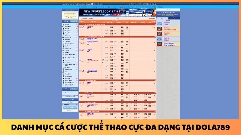 Danh mục cá cược thể thao cực đa dạng tại Dola789