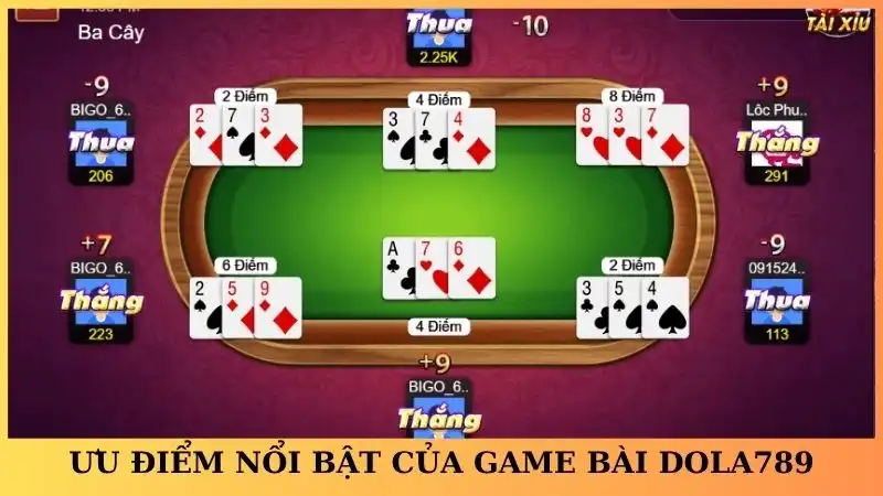 Một số ưu điểm nổi bật của game bài tại Dola789