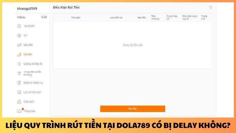 Liệu quy trình rút tiền tại Dola789 có bị delay không?