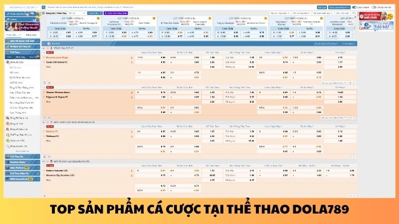 Top sản phẩm cá cược tại Thể thao Dola789